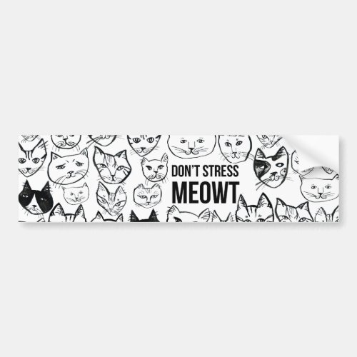 DONT STRESS MEOWT Funny Cats Bumper Sticker