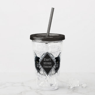Don't Stress Meowt Geometric Cat Acrylic Tumbler