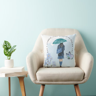 Don't Stumble Over Something Behind You Throw Pillow