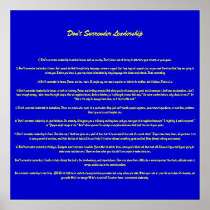 Don't Surrender Leadership - Customized Poster