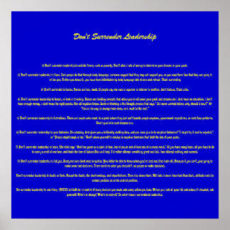 Don't Surrender Leadership - Customized Poster