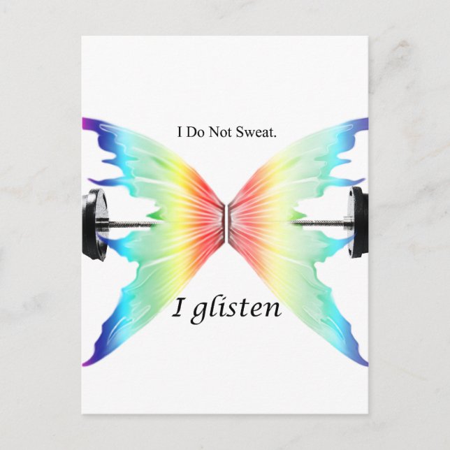 Don't Sweat...Glisten Postcard (Front)