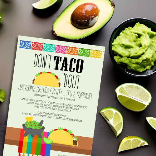Dont Taco Bout Surprise Party Invitation