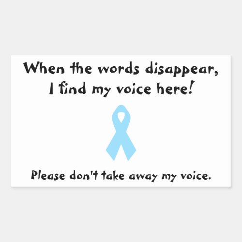 Dont Take Away My Voice Selective Mutism Rectangular Sticker