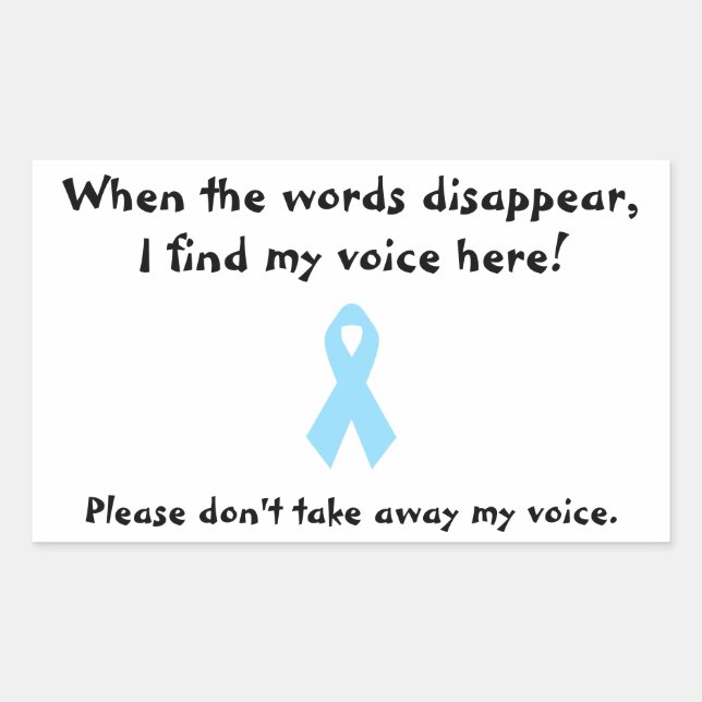 Don't Take Away My Voice Selective Mutism Rectangular Sticker (Front)