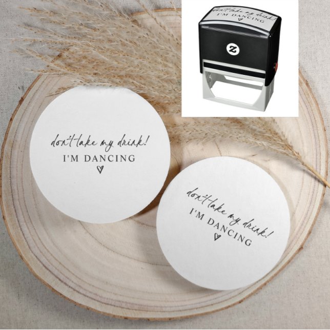 Don't Take My Drink Wedding Coaster Self-inking Stamp (Don't take my drink stamp for the back of wedding or even coasters.)