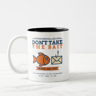Don't Take The Bait Phishing Awareness Retro Two-Tone Coffee Mug
