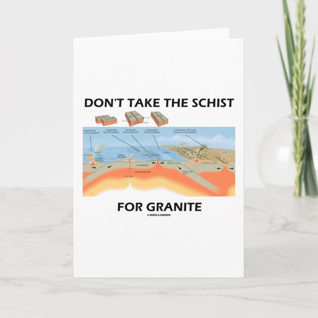 Don't Take The Schist For Granite (Geology Humor) Card (Front)