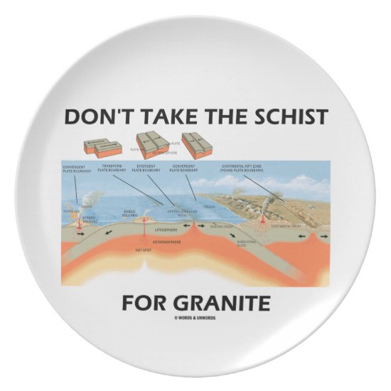 Don't Take The Schist For Granite (Geology Humor) Dinner Plate