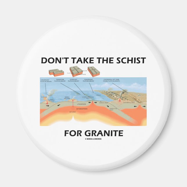 Don't Take The Schist For Granite (Geology Humor) Magnet (Front)