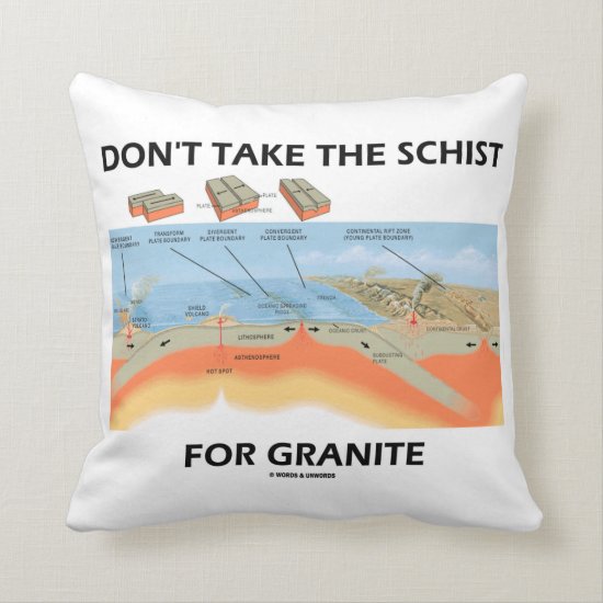 Don't Take The Schist For Granite (Geology Humor) Throw Pillow