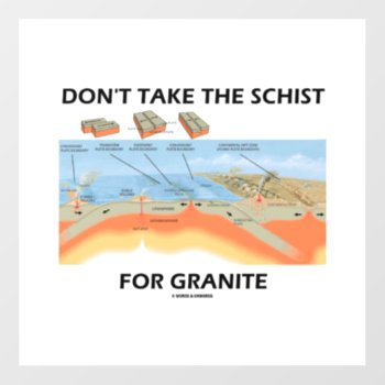Don't Take The Schist For Granite Geology Humor Wall Decal by wordsunwords at Zazzle