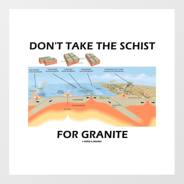 Don't Take The Schist For Granite Geology Humor Wall Decal (Front)