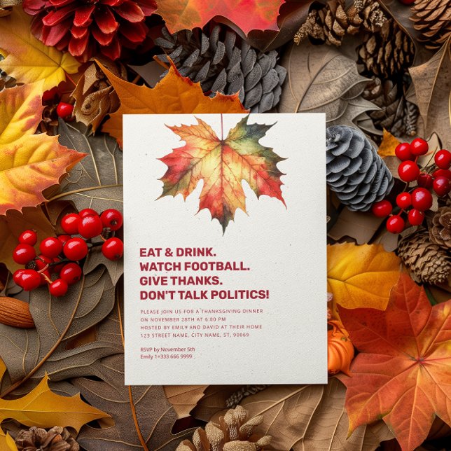 Don't Talk Politics Text Bases Thanksgiving Invite (Creator Uploaded)