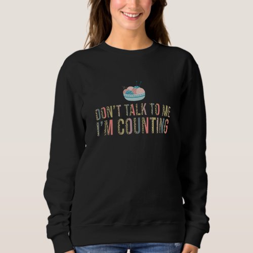 Dont Talk To Me Im Counting Leopard Crochet Knit Sweatshirt