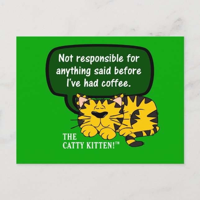 Don't talk to me until I've had a cup of coffee Postcard (Front)