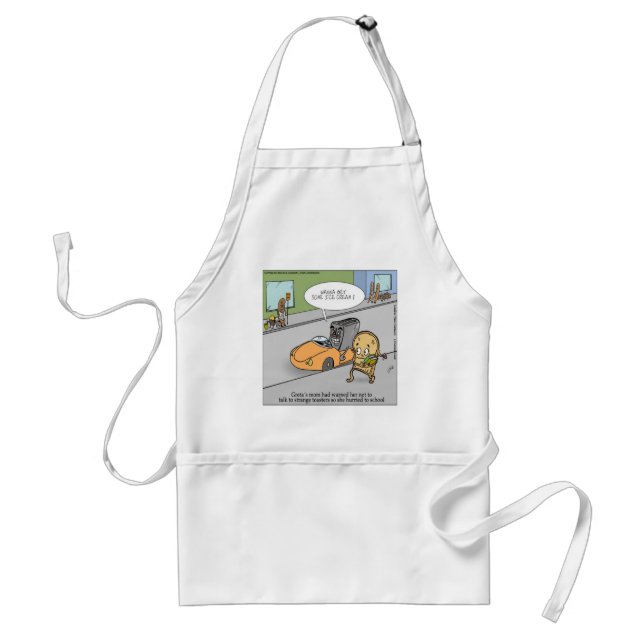 Don't Talk To Strangers Funny Adult Apron (Front)