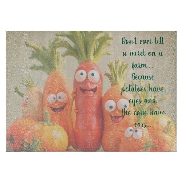 Don't Tell a Secret on a Farm Cutting Board (Front)