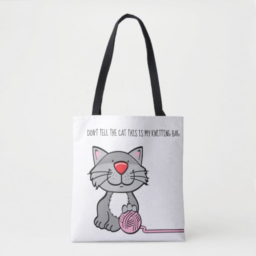 Dont Tell The Cat Yarn Crochet Knitting Bag Tote