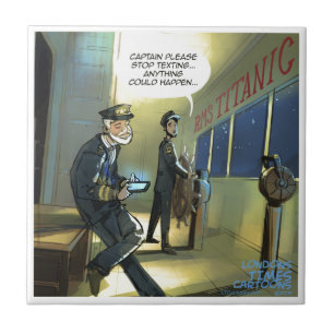 Don't Text And Titanic Funny Tile
