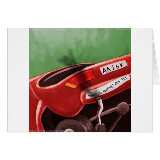 Dont Text & Drive Rick London Funny Cards (Front Horizontal)