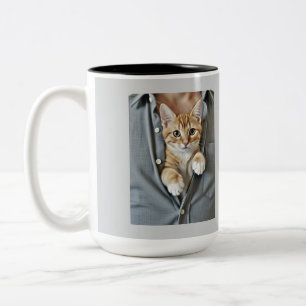 Don't Touch, Awesome Cat Dad, Two-Tone Coffee Mug