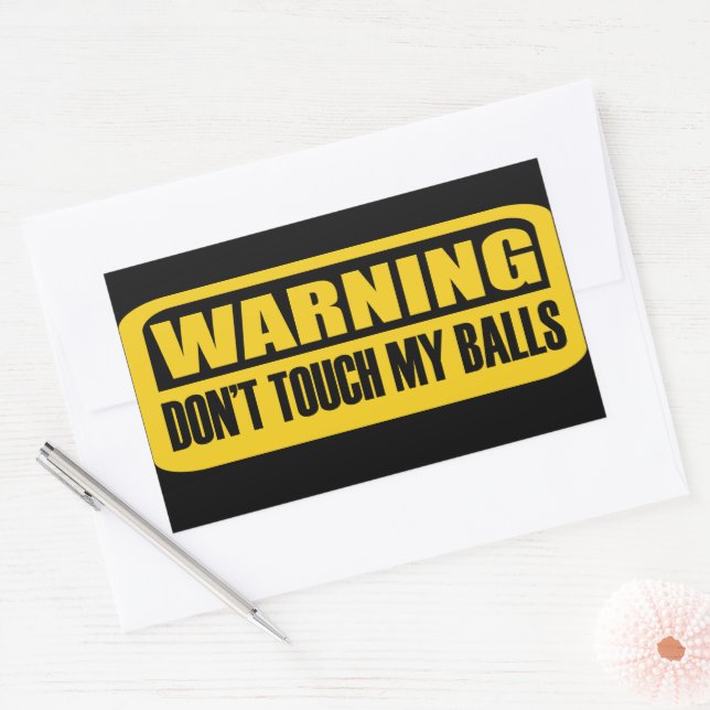 don't touch my balls rectangular sticker (Envelope)