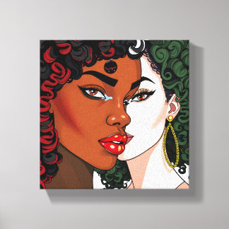Don't touch my beautiful black hair melanin sista canvas print