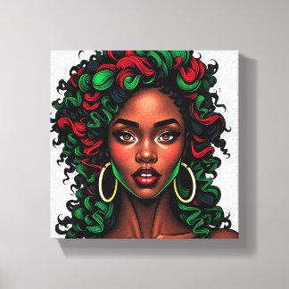 Don't touch my beautiful black hair melanin sista canvas print