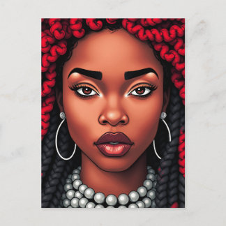 Don't touch my beautiful black hair melanin sista holiday postcard