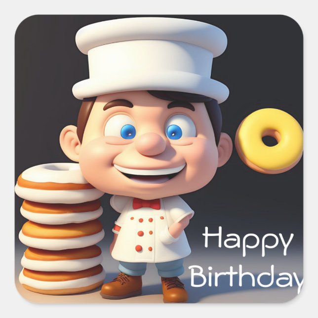 Dont Touch My Donuts, Birthday Stickers (Front)