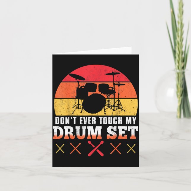 Dont Touch My Drums Shirt Funny Drumming Drummer  Card (Front)