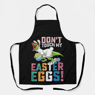 Don't Touch My Easter Eggs T Rex Dinosaur Apron