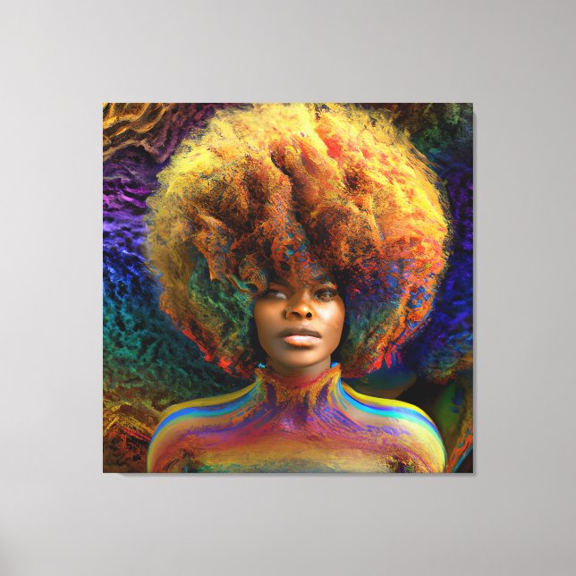 Don't Touch My Hair Black Melanin Afro Queen Crown Canvas Print (Front)