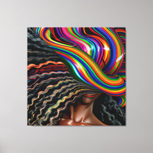 Don't Touch My Hair Black Melanin Afro Queen Crown Canvas Print