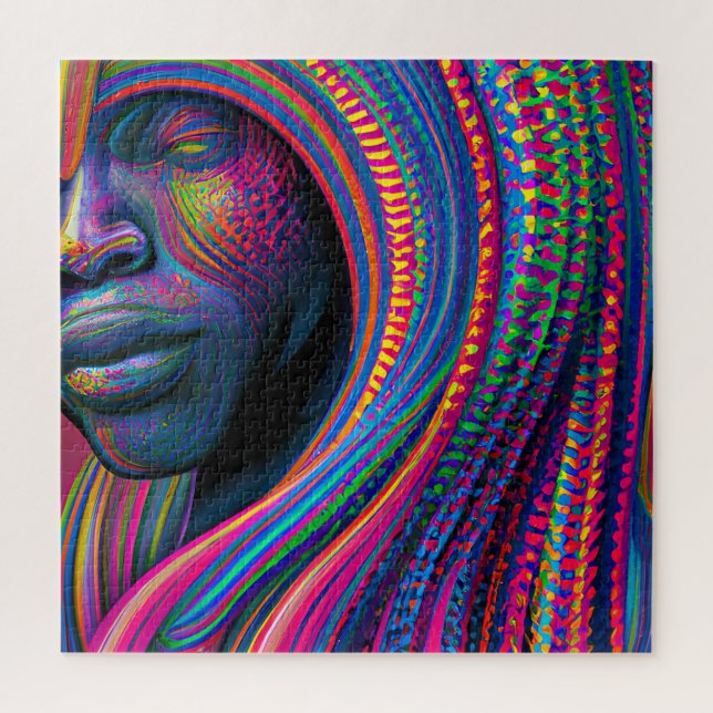 Don't Touch My Hair Black Melanin Afro Queen Crown Jigsaw Puzzle (Vertical)