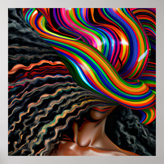 Don't Touch My Hair Black Melanin Afro Queen Crown Poster