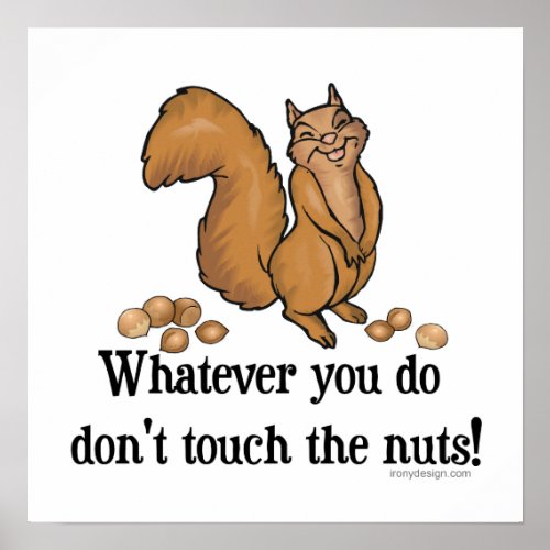 Dont touch the nuts Squirrel Poster