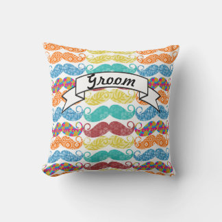 Don't Trash the Stache Mustache Retro Hipster Throw Pillow