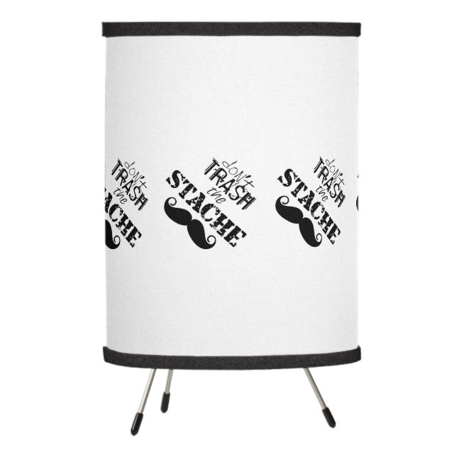 Don't Trash the Stache Mustache Retro Hipster Tripod Lamp (Left)