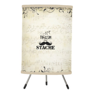 Don't Trash the Stache Mustache Retro Hipster Tripod Lamp