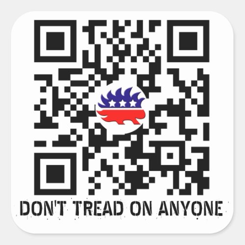 Dont Tread On Anyone Libertarian Party QR Sticker