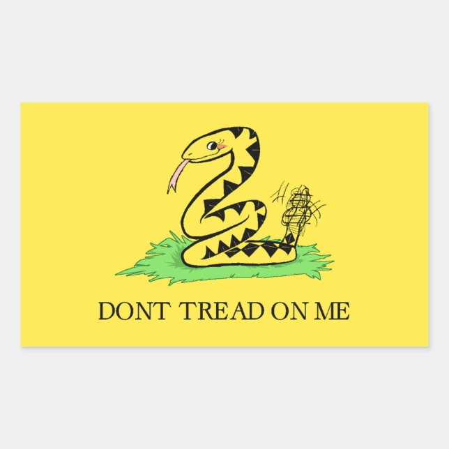 Dont Tread on Her!! (Gadsden Dont Tread on Me)  Rectangular Sticker (Front)