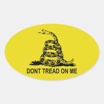 Don't Tread On Me 2nd Amendment United States Oval Sticker by Sturgils at Zazzle