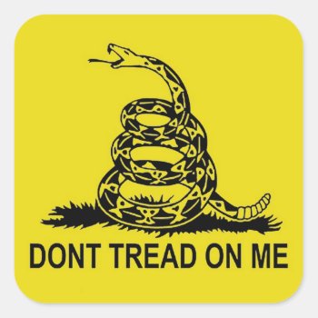 Don't Tread On Me 2nd Amendment United States Square Sticker by Sturgils at Zazzle