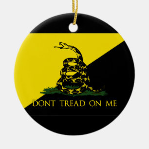 Dont Tread On Me Anarchist Flag Ceramic Ornament