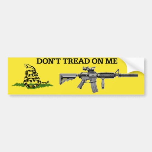 DONT TREAD ON ME AR15 SUPPORT YOUR 2ND AMENDMENT BUMPER STICKER