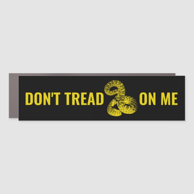 DON'T TREAD ON ME Black  Car Magnet (Front)