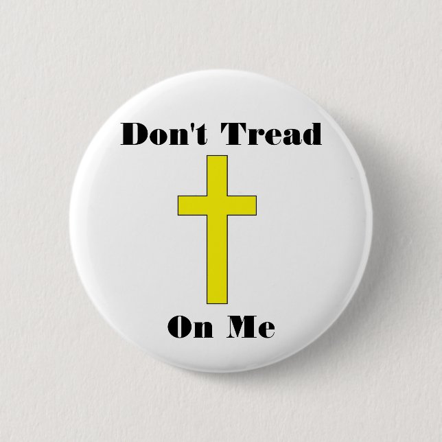 Don't Tread On Me Cross Religious Freedom Pin (Front)
