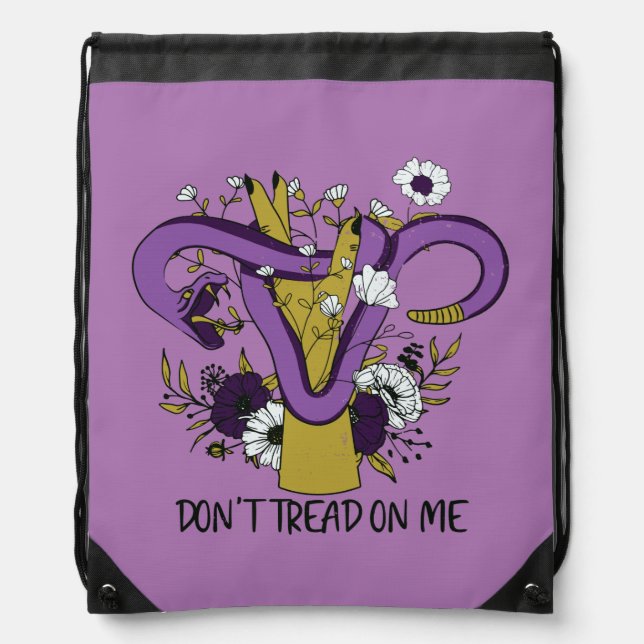 Dont Tread On Me Feminist Drawstring Bag (Front)